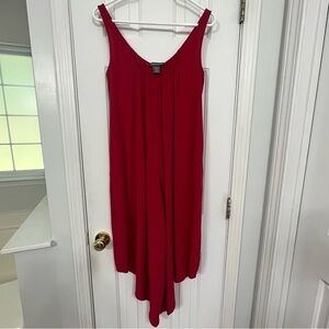 Kate & Mallory berry red pullon diagonal hem oversized jumpsuit, XS.